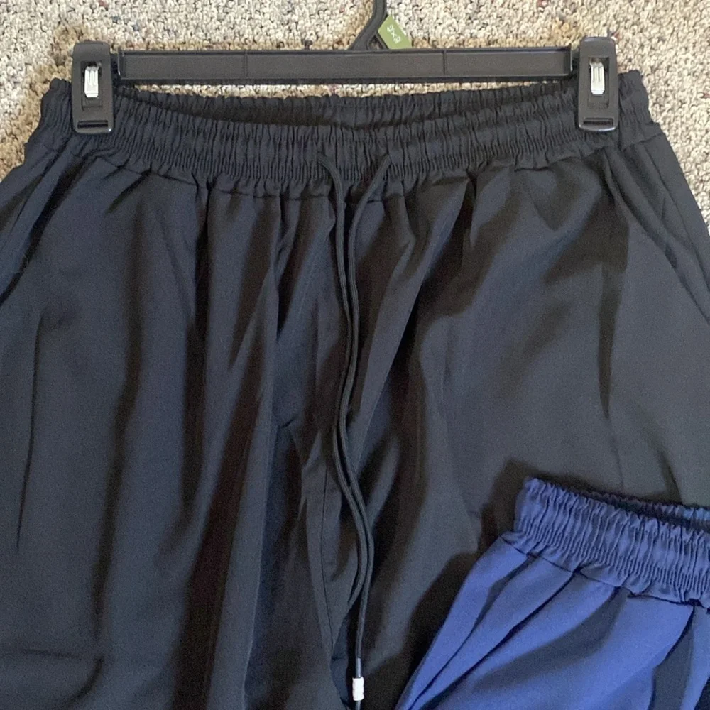 2 Pair Men’s Glide Pants Lightweight Breathable Golf Pant Black & Blue NWOT
